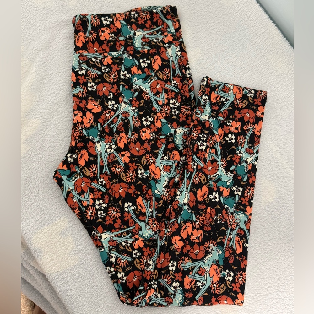LuLaRoe Disney Collection Bambi print leggings, tall & curvy